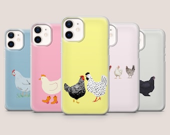 Etui na telefon z motywem kurczaka i jajkiem na farmie dla iPhone'a 17Pro, 16, 15, 14, 13, 12, Samsunga S26, S25, S24, S23, A16, A56, Pixela 10A, 9Pro