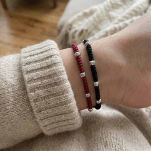 s925 Sterling Silber Koi Fisch Fortune Perlen Glück Schnur Paar Armband