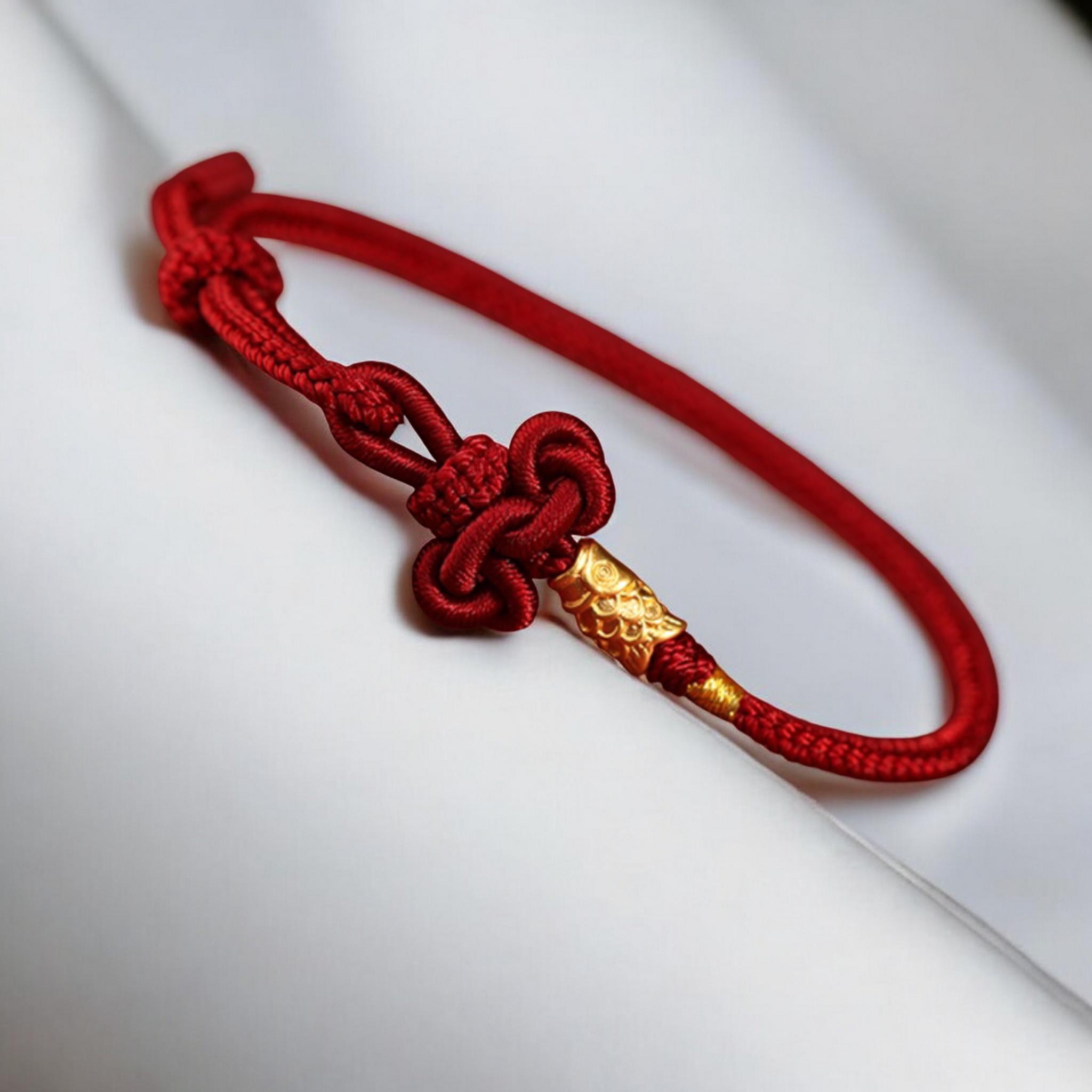 Koi Fish String 24k 999 Pure Gold Lucky Koi Fish Charm Hand Braided String Bracelet - Etsy