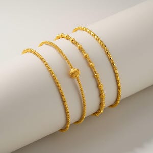 24K 999 guld minimalistiska pärlor glittrande minnesarmband i ståltråd