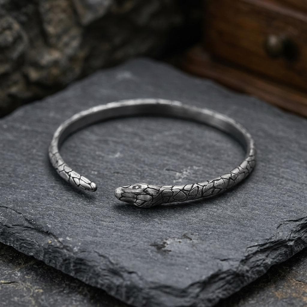 S999 999 Fine Silver Hand Crafted Vintage Unisex Spirit Snake