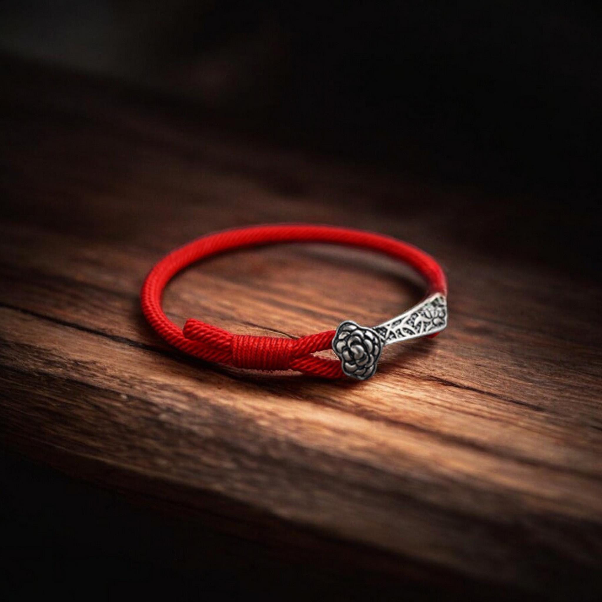 純度999の純銀製、中国の如意幸運モチーフの手編みブレスレット - Etsy