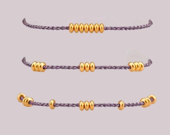 24k Fine 999 Gold Lucky Beads with Red Rope Bracelet