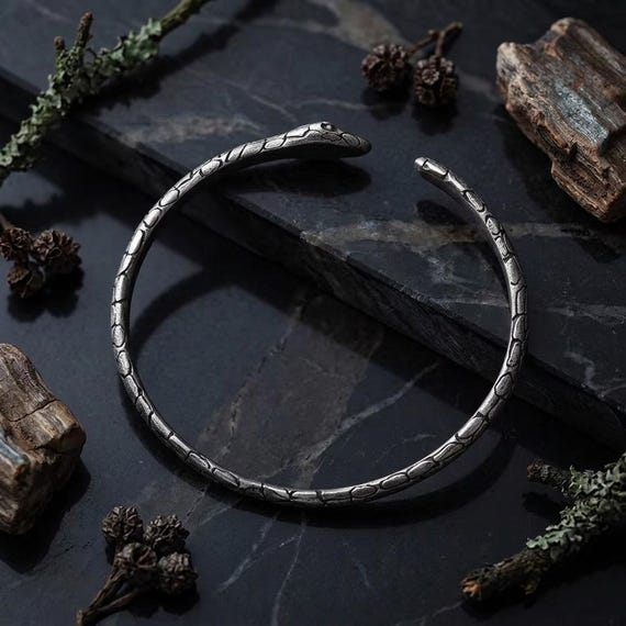S999 999 Fine Silver Hand Crafted Vintage Unisex Spirit Snake