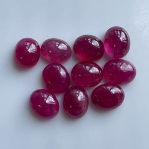 8x10mm AAA Quality Ruby  Oval Cabochon Loose Gemstone :- Price Per Piece