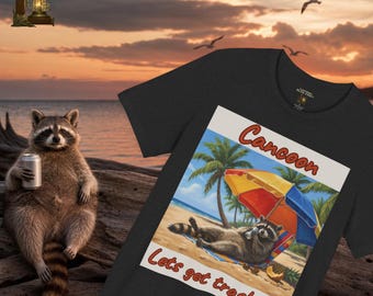 Cancoon Raccoon Beach Shirt | Tropical Party Animal Tee