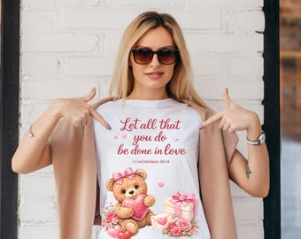 Christian Valentine PNG, Let All That You Do Be Done in Love PNG, 1 Corinthians 16:14 Clipart, Faith Valentine Sublimation File