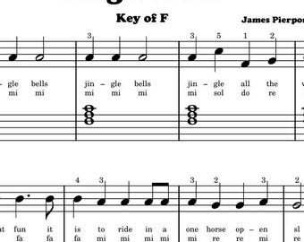 Cascabeles en Do ~ Tonalidad de Fa y Sol ¡GRATIS! ~ Acordes de Let's Play Music