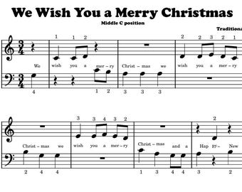 Te deseamos una Feliz Navidad, Piano Fácil
