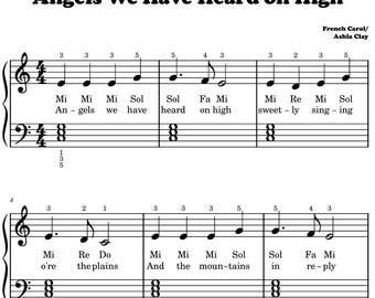 Ángeles que hemos escuchado en lo alto Piano fácil Nivel 1 Let's Play Music acordes