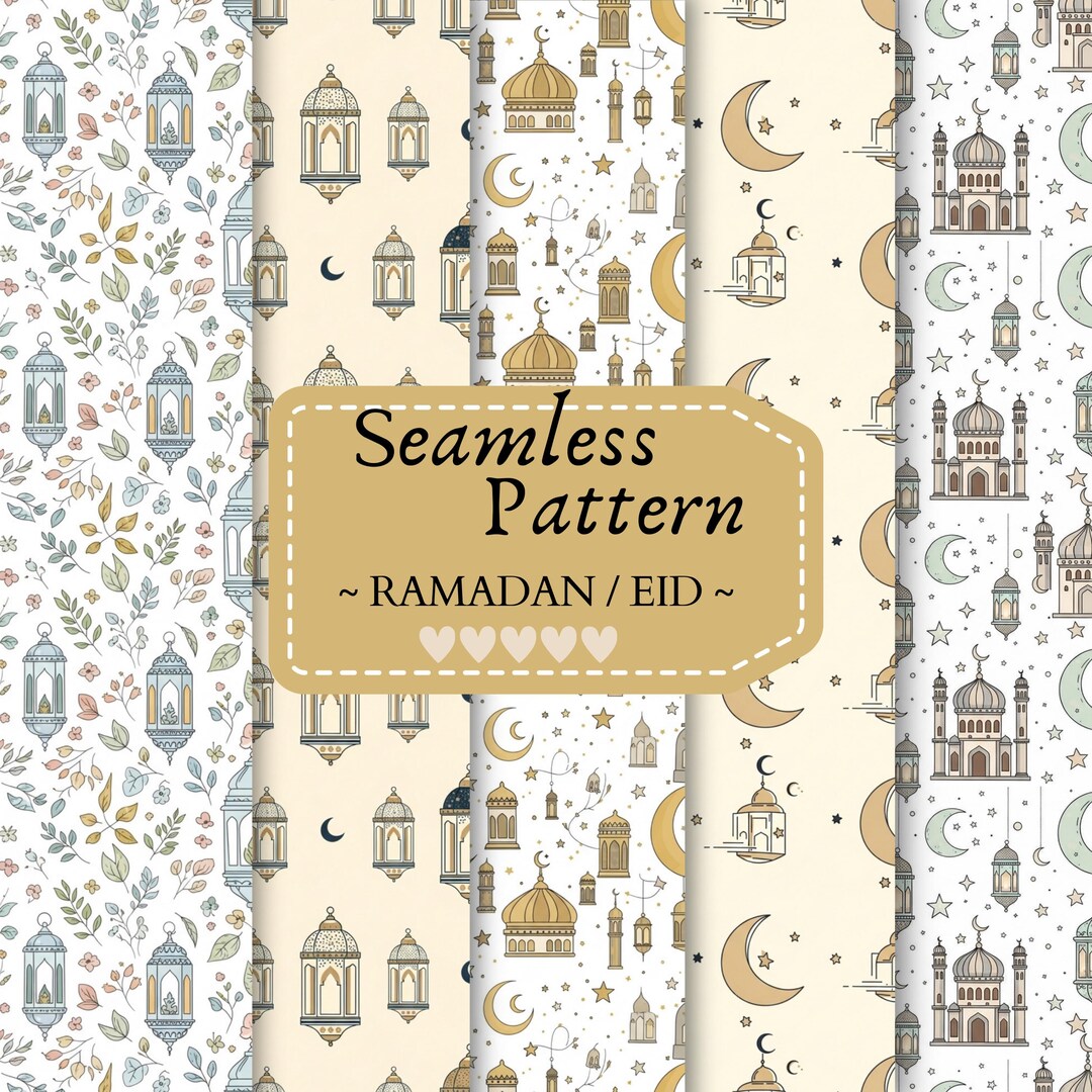 Ramadan Eid Seamless Pattern Set | Islamic (PNG Digital Download - Etsy