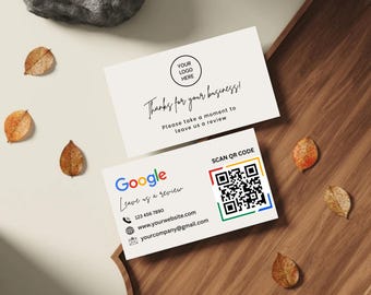 Szablon karty z kodem QR recenzji Google Zeskanuj, aby zostawić kartę z prośbą o opinię