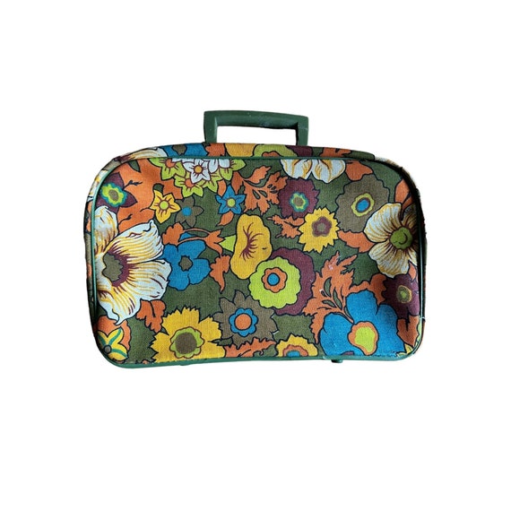 Vintage floral design small suitcase, Japan - image 1