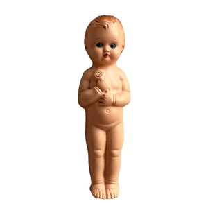 Celluloid Baby Figure Miniature Doll Molded w/Lollipop