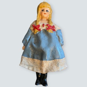 Vintage 80ies Christmas decoration girl in dress
