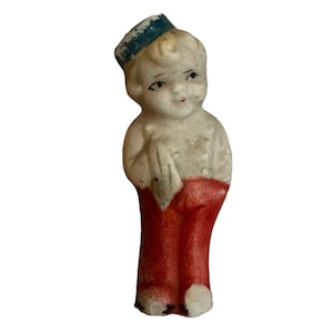 1900s Antique All Bisque Bellhop Doll