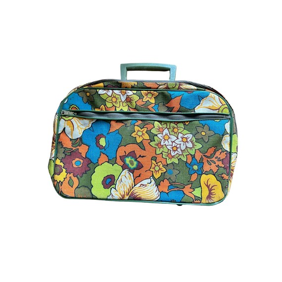 Vintage floral design small suitcase, Japan - image 4