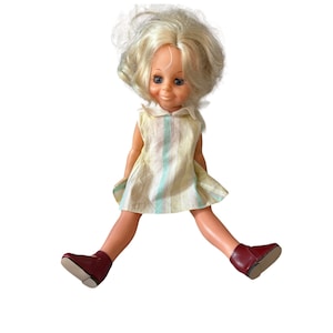 Vintage 1970  Ideal Toys Blonde Doll Velvet With Growing Hair