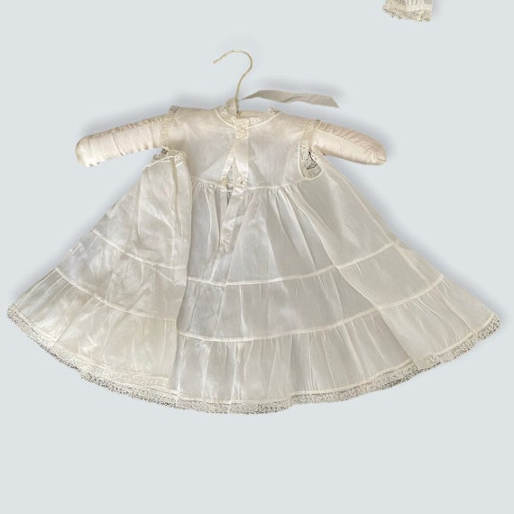 Antique baby dress with handmade lace details - image 3