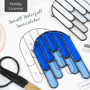 Instant Download Stained Glass Pattern- Small Waterfall Suncatcher- Hobby License