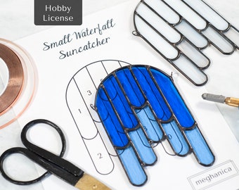 Sofortiger Download Stained Glass Pattern- Kleiner Wasserfall Suncatcher-Hobby Lizenz