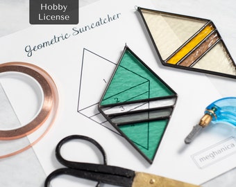 Instant Download Stained Glass Pattern- Geometric Suncatcher- Hobby License