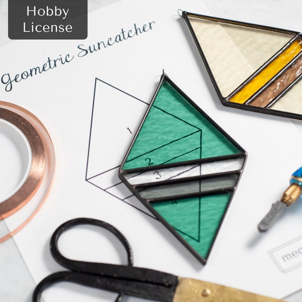 Instant Download Stained Glass Pattern- Geometric Suncatcher- Hobby License