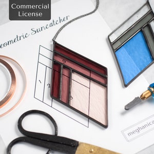 Instant Download Stained Glass Pattern- Geometric Suncatcher- Commercial License