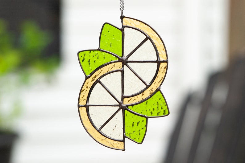 Instant Download Stained Glass Pattern Lemon Slices Suncatcher Hobby License image 2