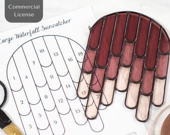 Sofortiger Download Glasmalerei-Muster- Grosser Wasserfall-Sonnenfänger- Kommerzielle Lizenz