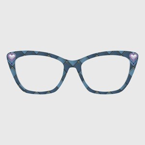 The Heritage Stitch Denim Check Magnetic Glasses Toppers – Compatible with Pair Eyewear Frames