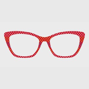 Adornos magnéticos para gafas con puntos multicolores vivos – Compatibles con monturas de gafas.
