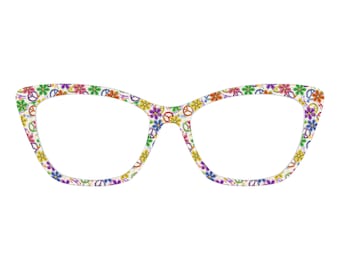 The Peace Sign Colorful Chamomile Flower Magnetic Glasses Toppers – Compatible with Pair Eyewear Frames