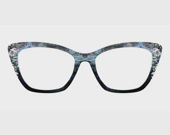 The Celestial Noir Floral Print Magnetic Glasses Toppers – Compatible with Pair Eyewear Frames