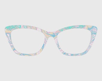 Magnetische briltoppers in marmer-pastelkleuren – compatibel met brilmonturen