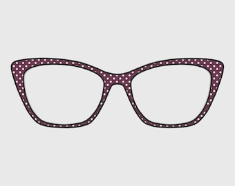 Polka Dot Brillen Toppers - Pflaume Hintergrund, magnetischer PC Kunststoff (Paar kompatibel)