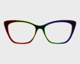 De regenboogkleurige lijn op zwarte achtergrond magnetische briltoppers – compatibel met brilmonturen