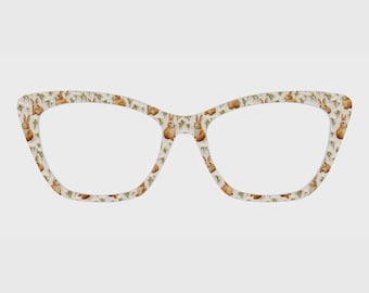 The Stitched Bunny Blossoms Magnetic Glasses Toppers – Compatible with Pair's Frames