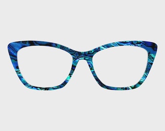The Blue Sapphire Abalone Shell Magnetic Glasses Toppers – Compatible with Pair Eyewear Frames