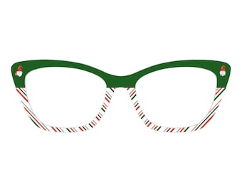 The Red Green Stripes And Christmas Gnomes Magnetic Glasses Toppers – Compatible with Pair Eyewear Frames