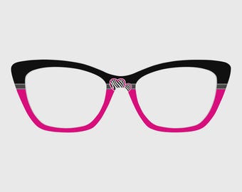 The Zebra Heart Magnetic Glasses Toppers – Compatible with Pair Eyewear Frames