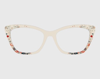 The Crimson Ember Blooms Magnetic Glasses Toppers – Compatible with Pair Eyewear Frames