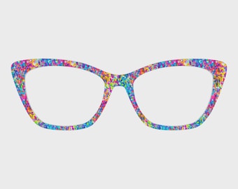 De kleurrijke confetti magnetische briltoppers – compatibel met brilmonturen
