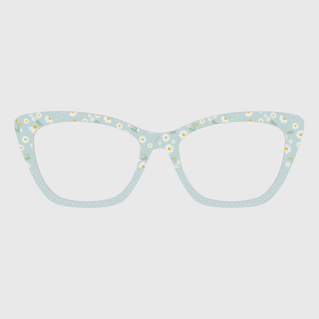 The Light Blue Daisy Polka Dots Magnetic Glasses Toppers – Compatible ...
