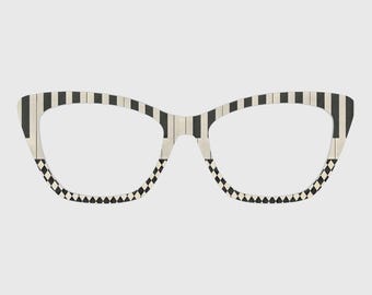 The Piano Key Chessboard magnetische briltoppers - compatibel met brilmonturen