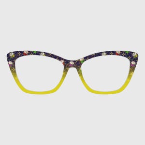 The Mardi Gras Drum Star Halftone Magnetic Glasses Toppers – Compatible with Pair Eyewear Frames