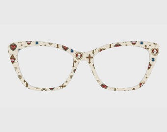 The Kitten Heart Cross Magnetic Glasses Toppers – Compatible with Pair's Frames