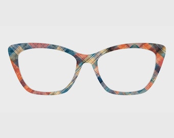 The Watercolor Plaid Magnetic Glasses Toppers – Compatible with Pair Eyewear Frames