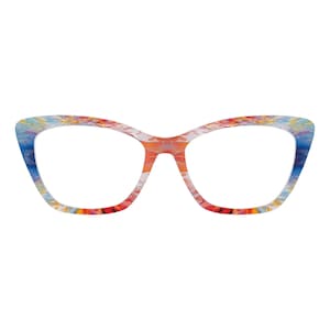 Den abstrakta fusionen av färgglada moderna motiv – magnetiska glasögondekorationer – kompatibel med par glasögonbågar