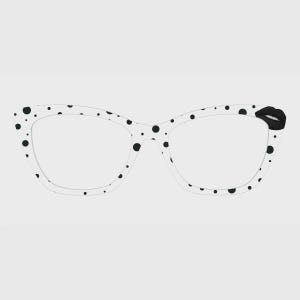 Adornos magnéticos para gafas con diseño de labios negros y lunares sencillos – Compatibles con monturas de gafas.
